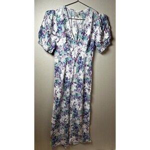 A New Day Floral Maxi Dress Womens XS Purple Teal Easter Bloomcore Spring Chic